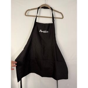 Portillo's Apron Unisex NS Black Excellent Embroidered Logo‎ 3-Pocket F10
